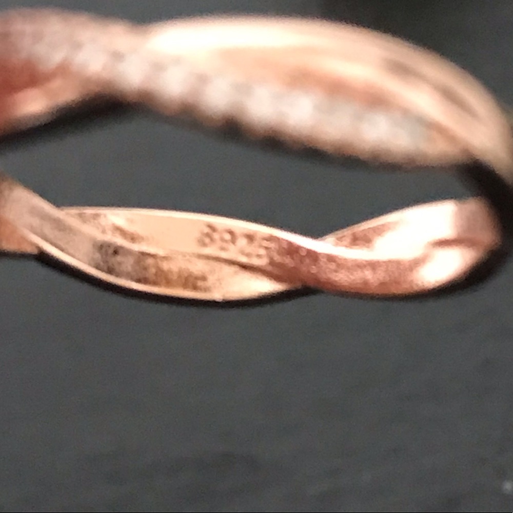 Rose Gold over Sterling Solitaire - Picture 6 of 7